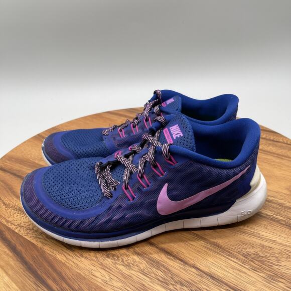 Nike Free 5.0 Shoes Womens Size 7.5 Blue Running Comfort Walking Gym Sneakers - Picture 3 of 8
